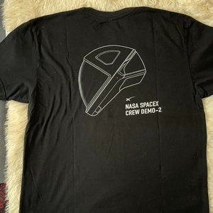 Men’s Space X NASA SpaceX Crew Demo-2 Sz M Short Sleeve Black T-Shirt.